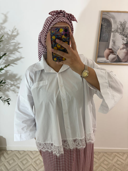 Chemise oversize dentelle