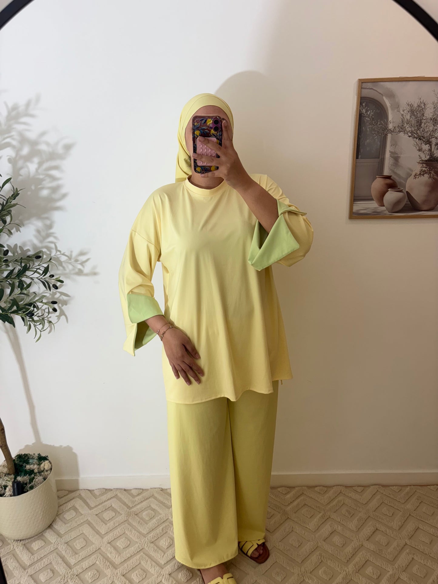 Burkini 3 pièces manches colorées