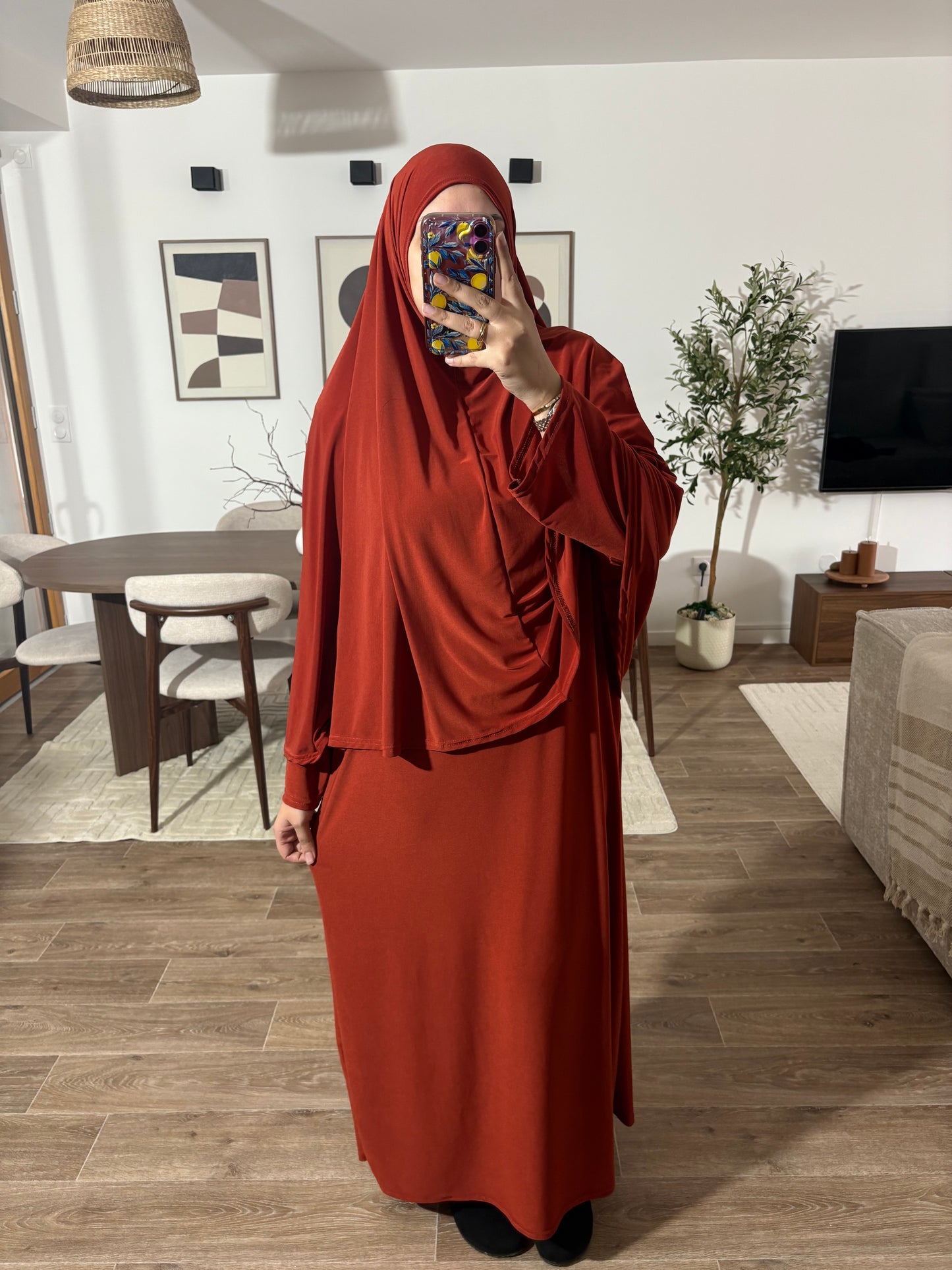 Set de prière en jersey premium de luxe (Abaya + Khimar)