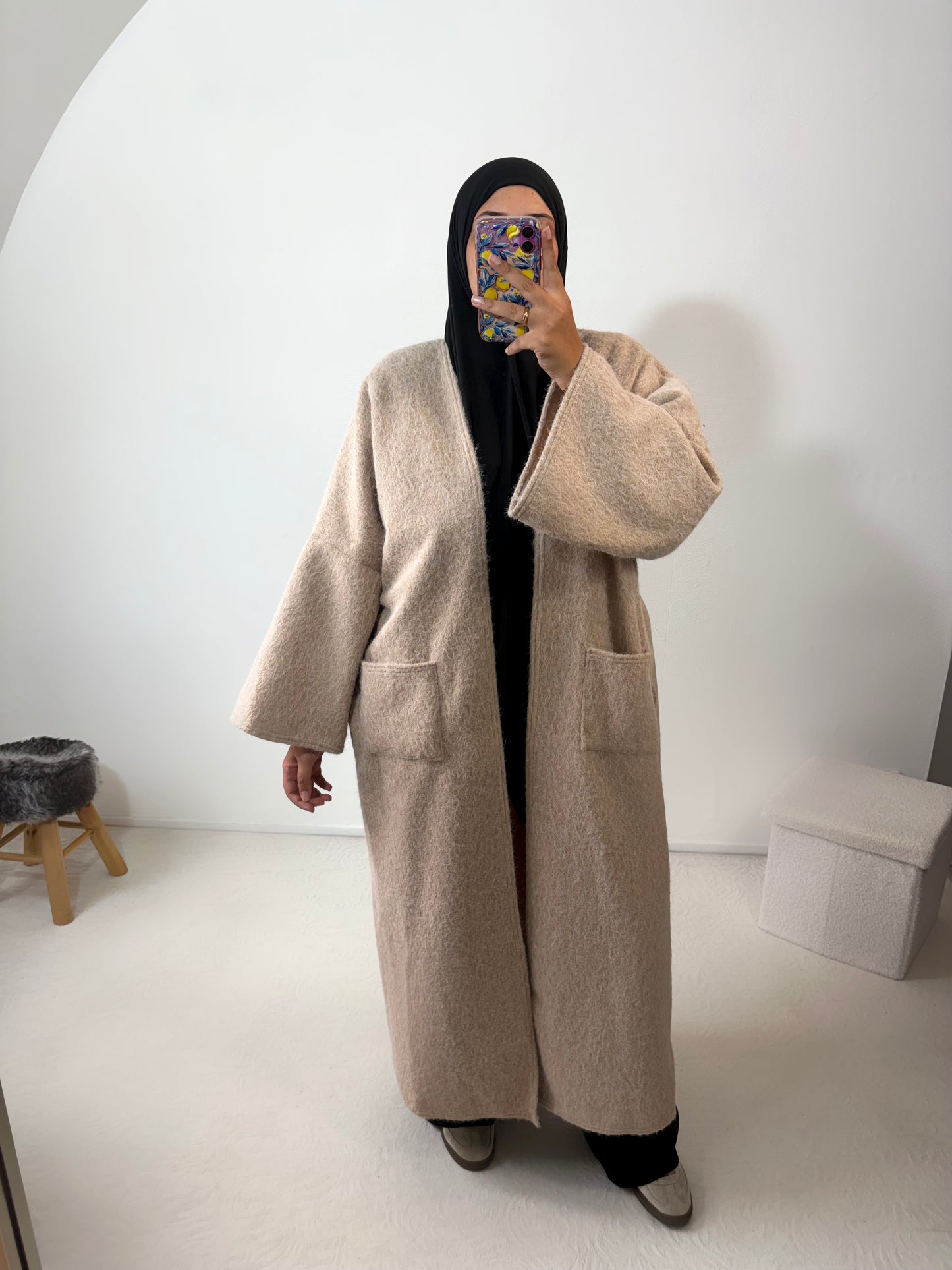 Manteau Kimono bouclé