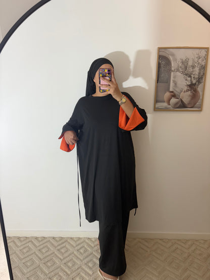 Burkini 3 pièces manches colorées Long