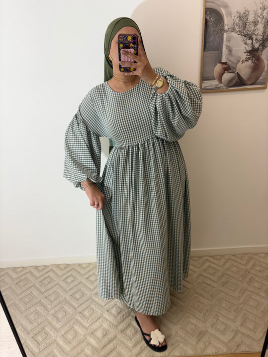 Robe Vichy manches ballons