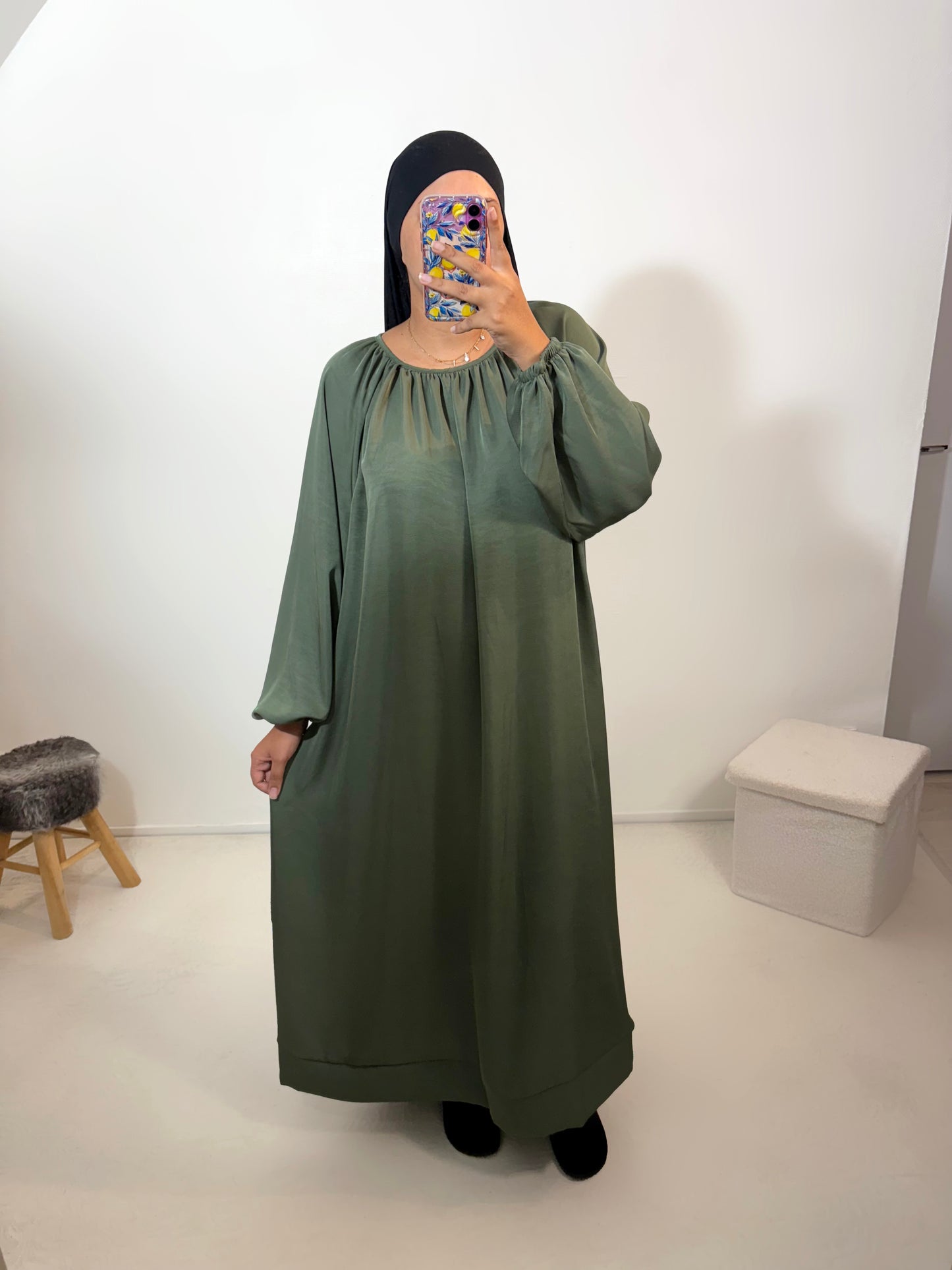 Abaya manches bouffantes (qualité premium)