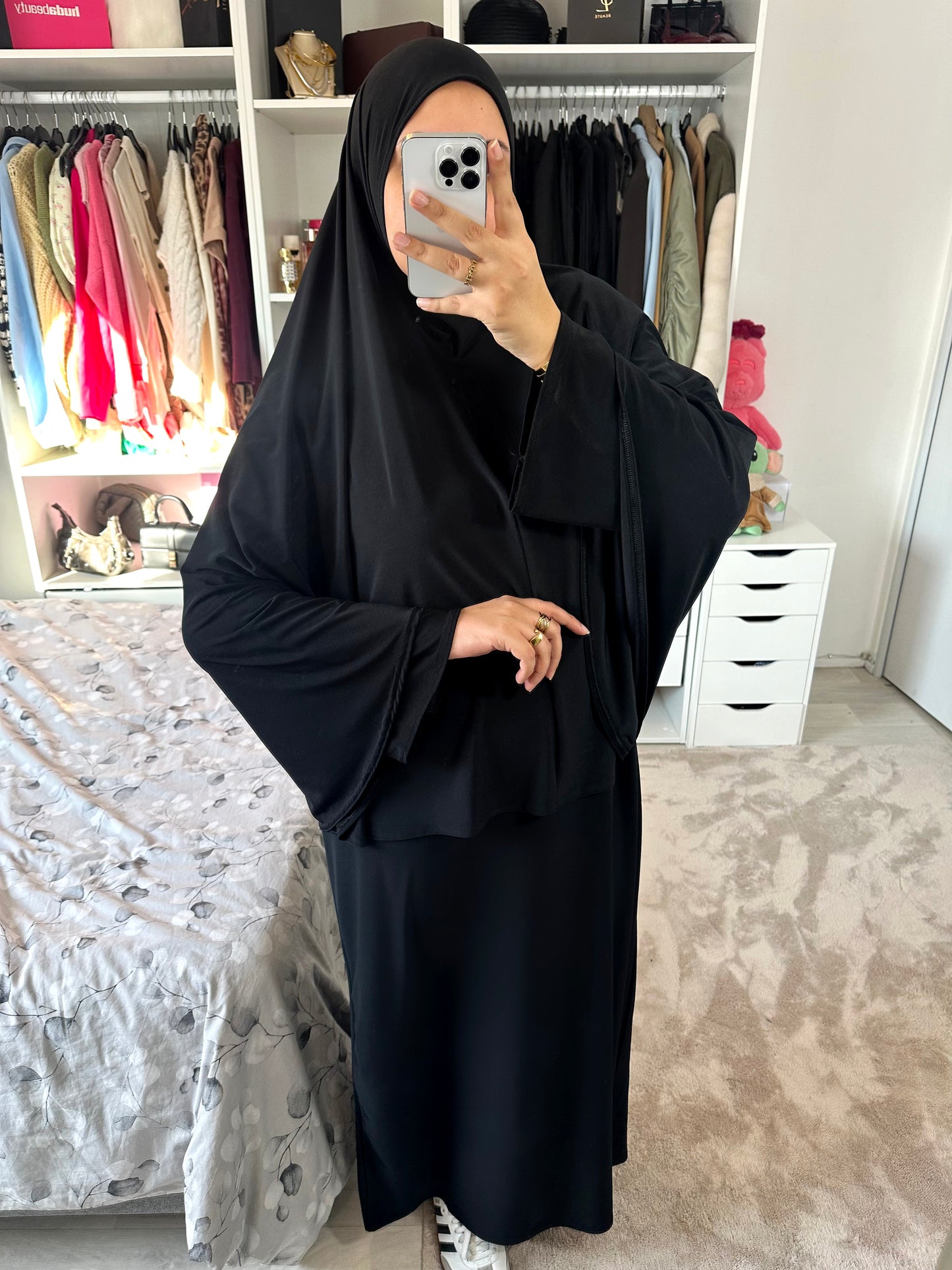 Set de prière en jersey premium de luxe (Abaya + Khimar)