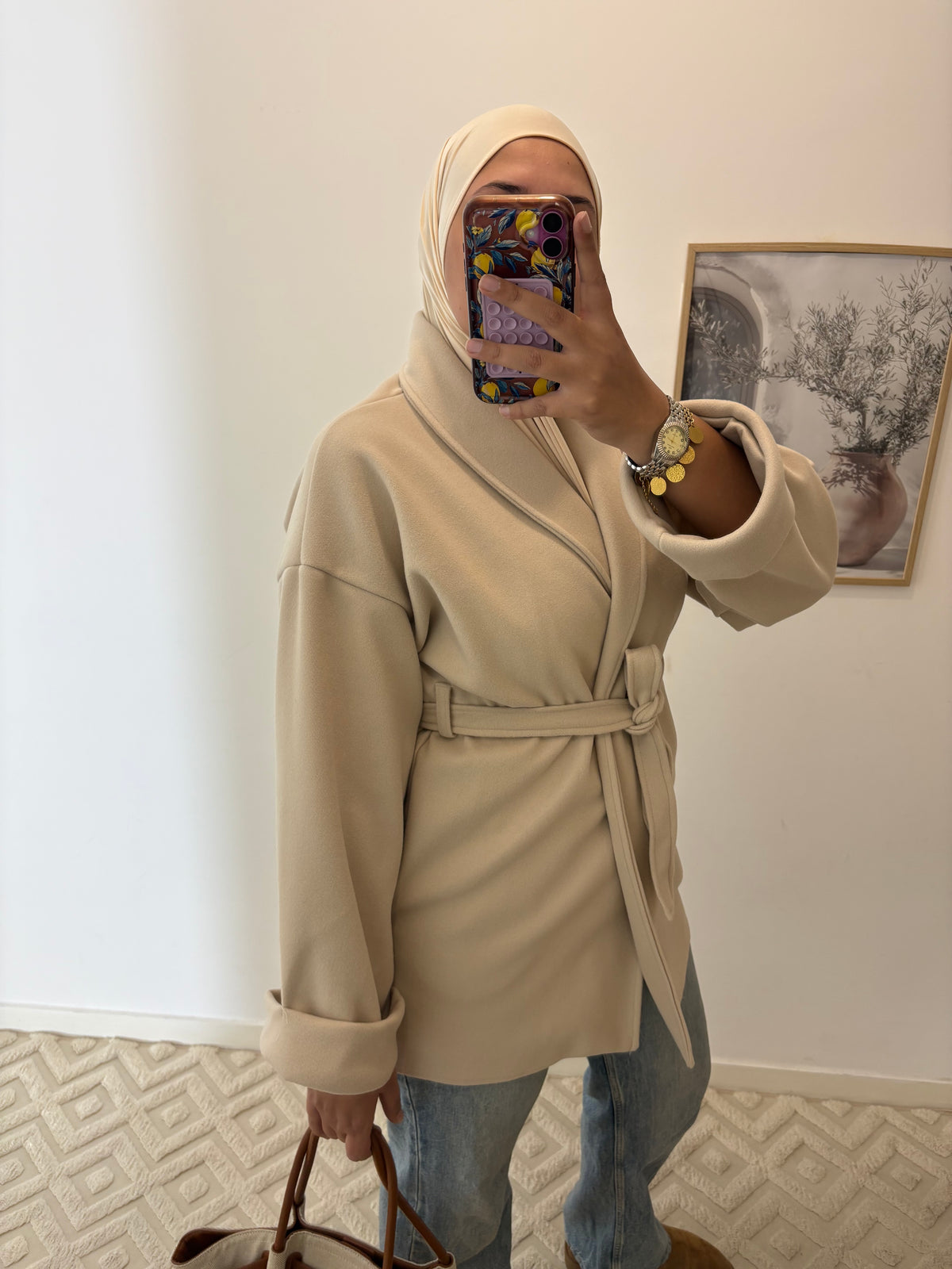 Manteau kimono mi-long