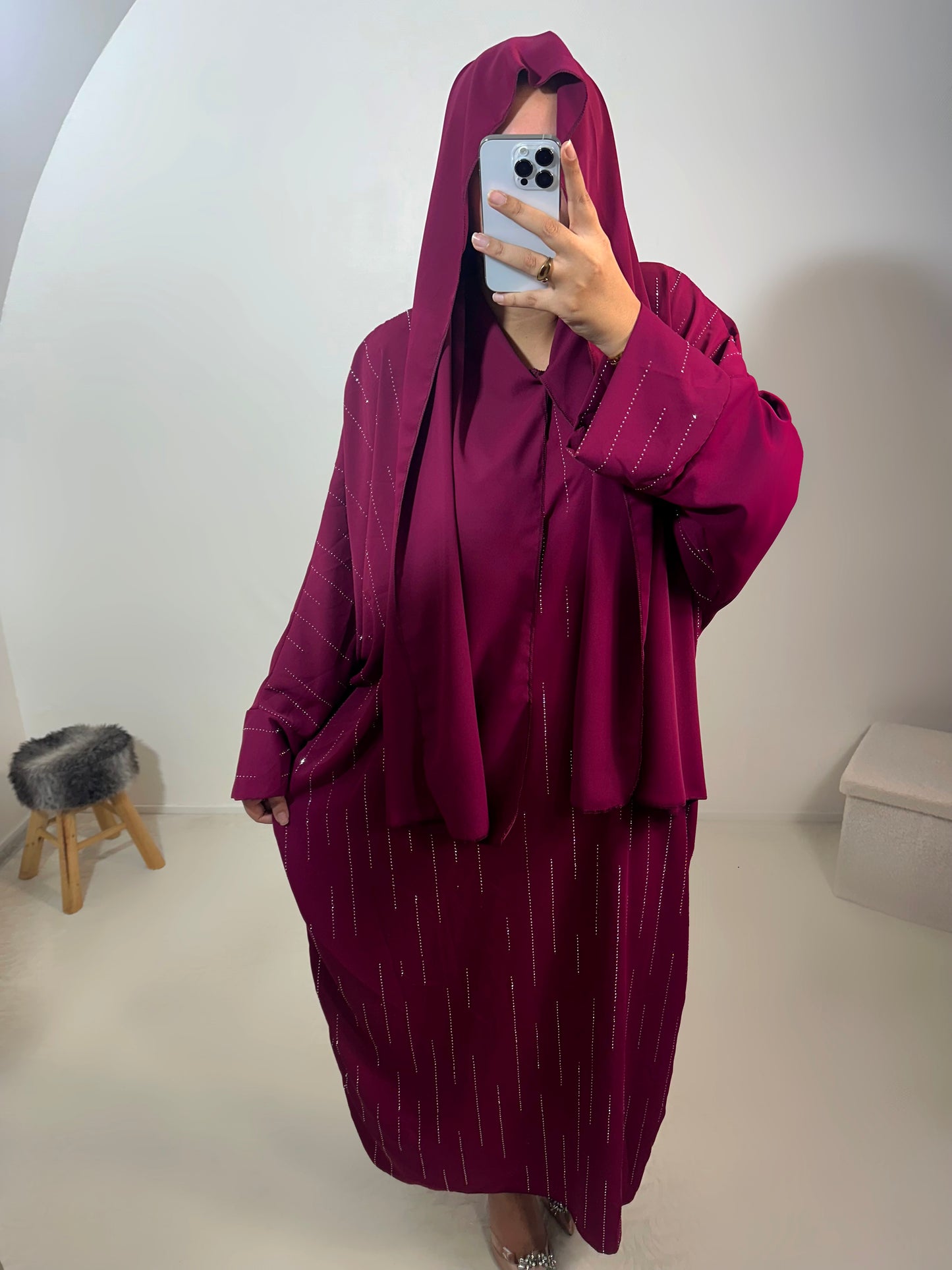 Abaya voile intégré "Oceane"