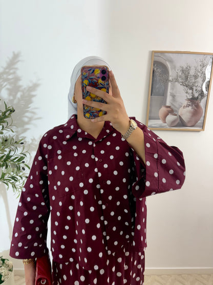 Chemise à pois en popeline