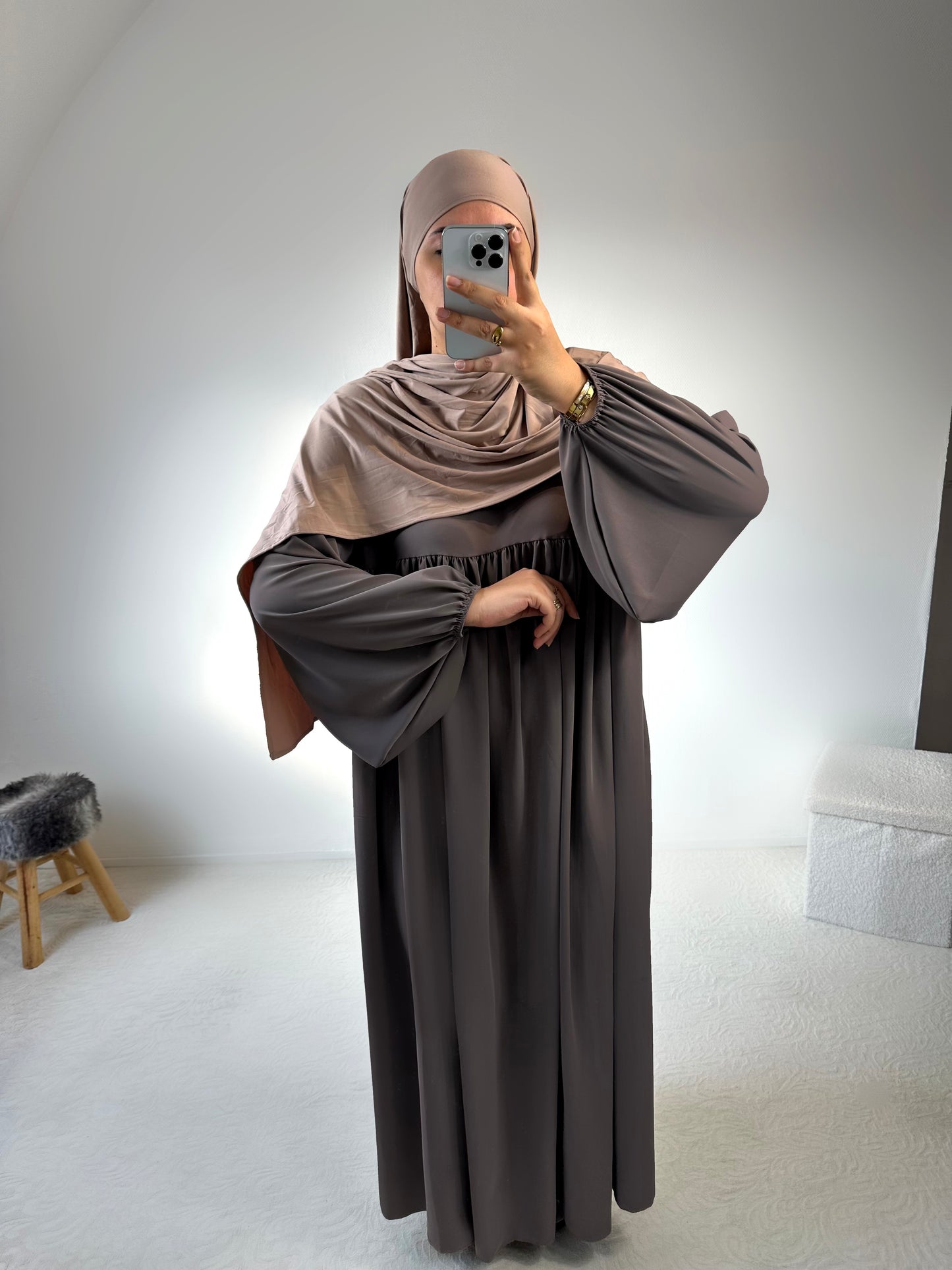 Abaya manches ballon «Loubna»