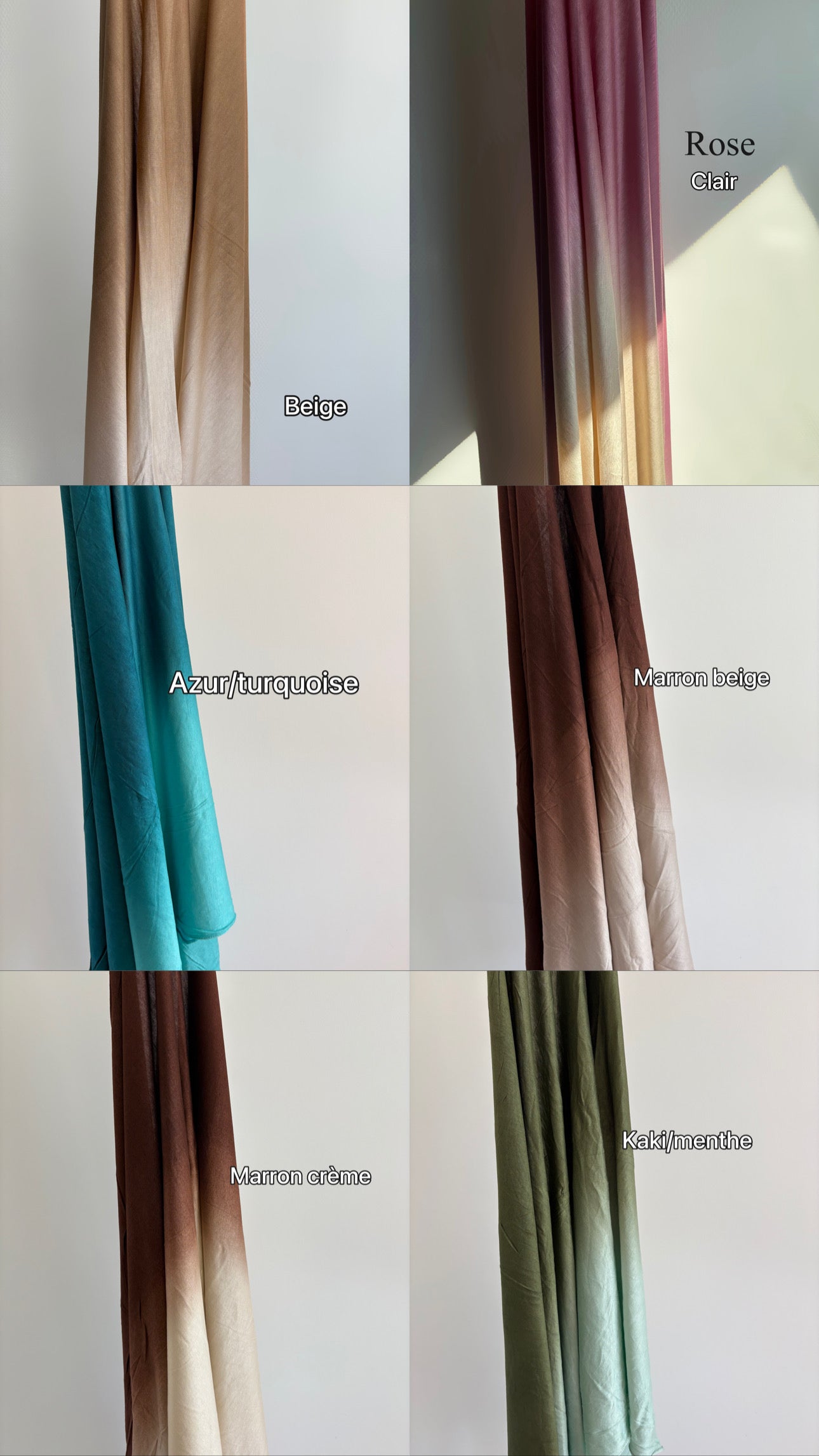 Hijab bicolore dégradé jersey coton