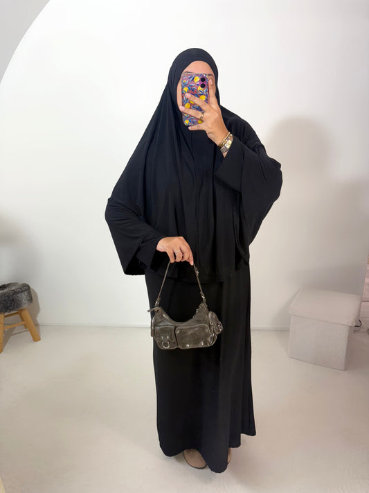 Set en jersey premium de luxe (Abaya + Khimar)