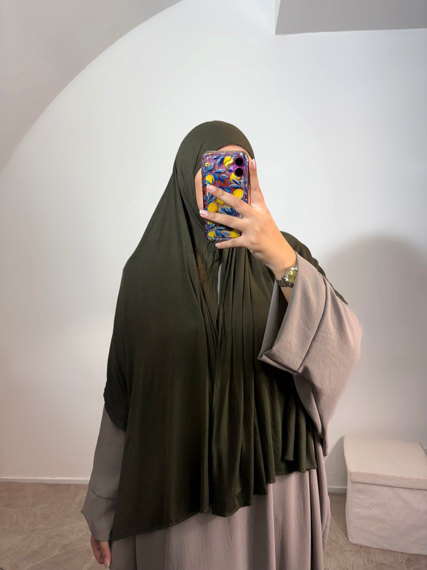 Hijab modal coton AIMANT avec bonnet intégré