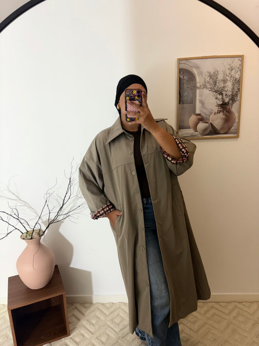 Trench manches carreaux