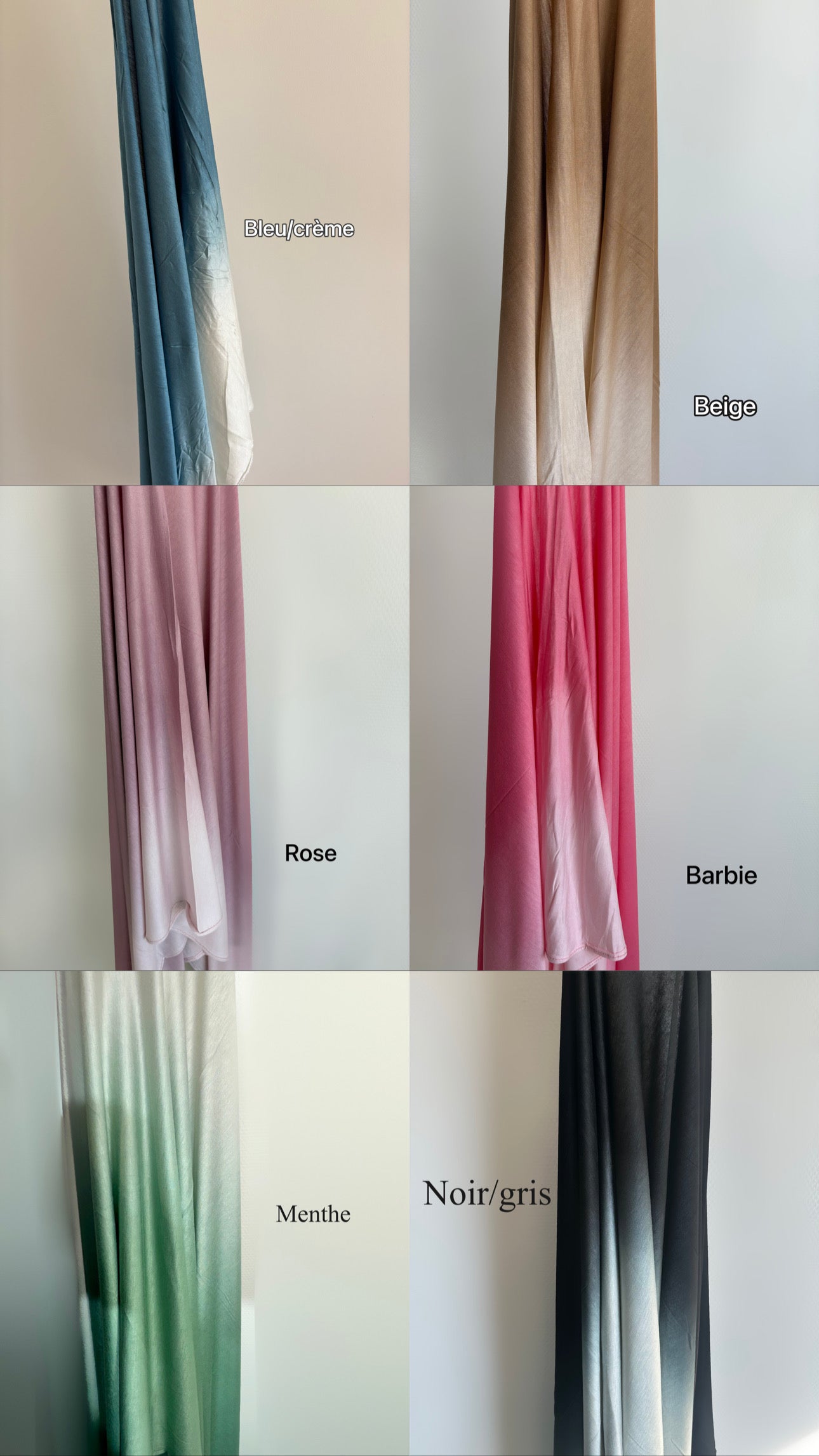 Hijab bicolore dégradé jersey coton