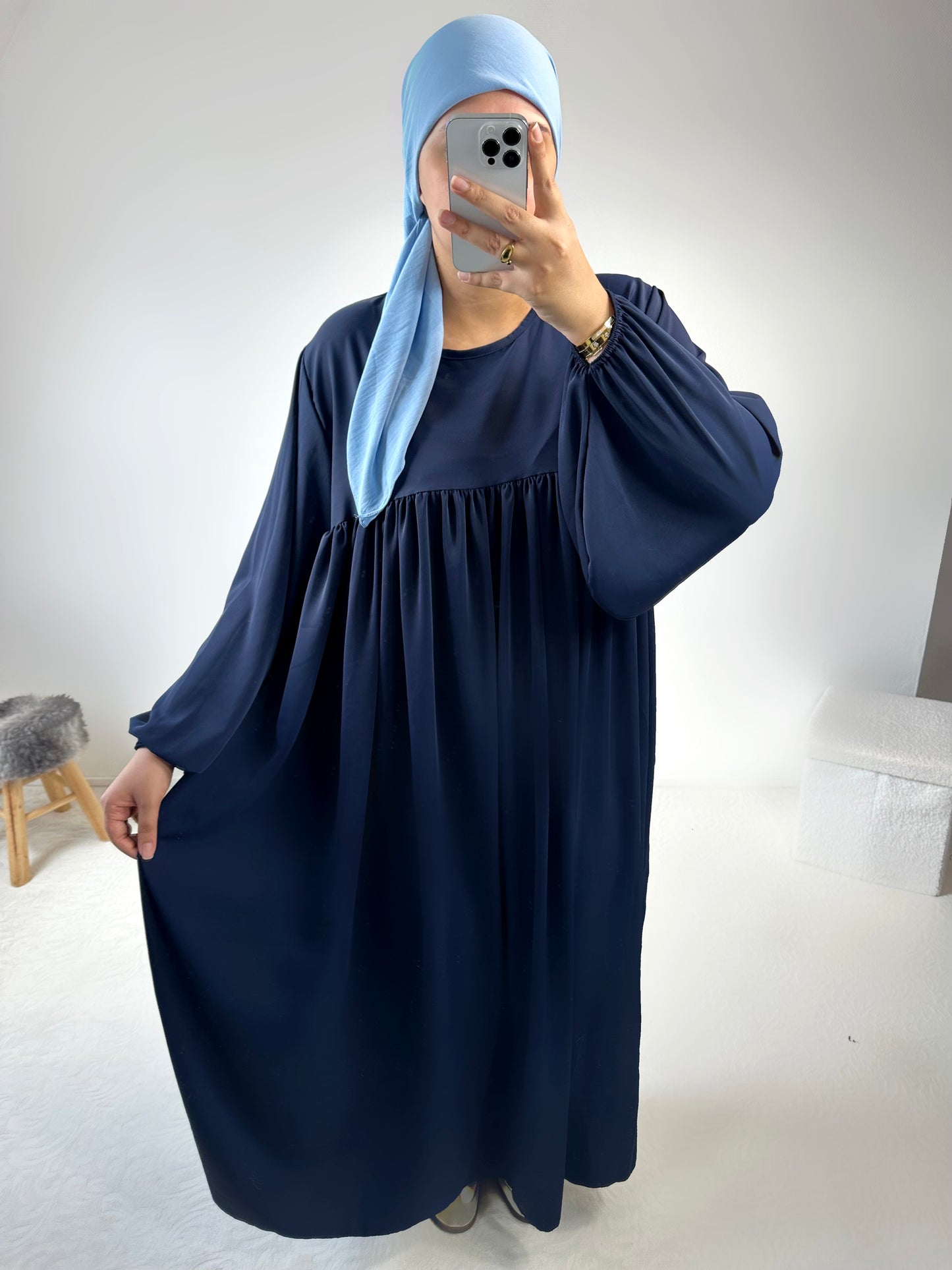 Abaya manches ballon «Loubna»