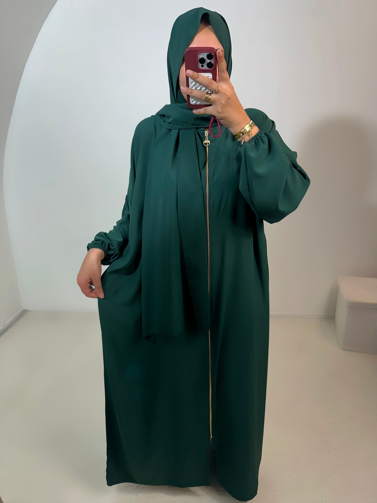 Abaya voile intégré avec Zip (pratique allaitement)