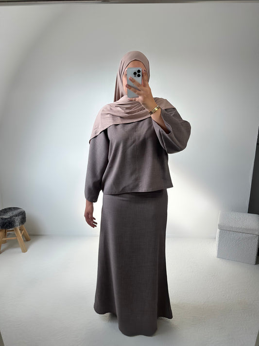 Ensemble jupe effet lin