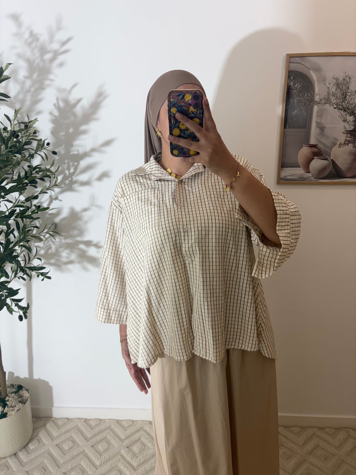 Chemise oversize à carreaux