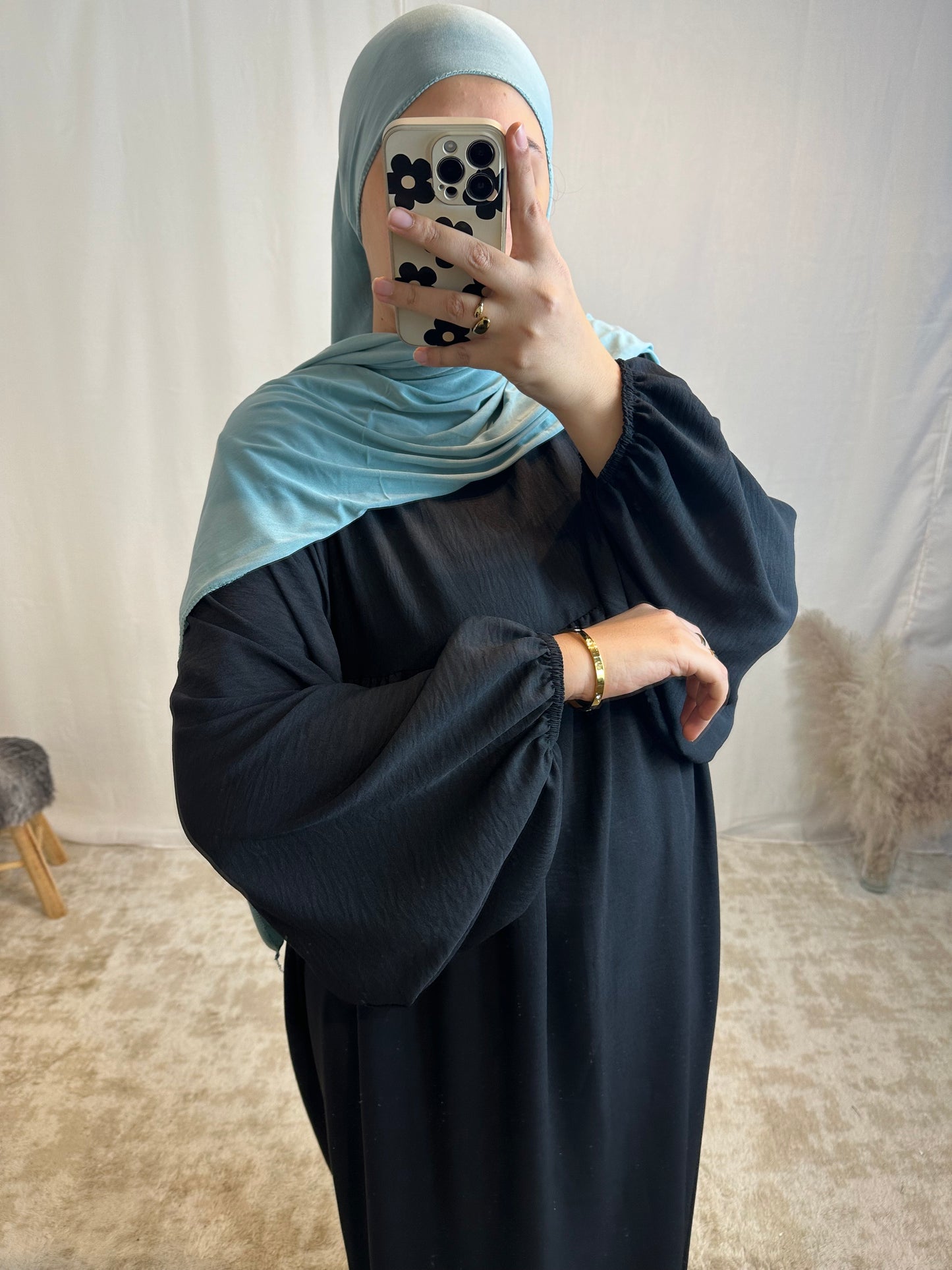 Abaya manches ballon «Salwa»