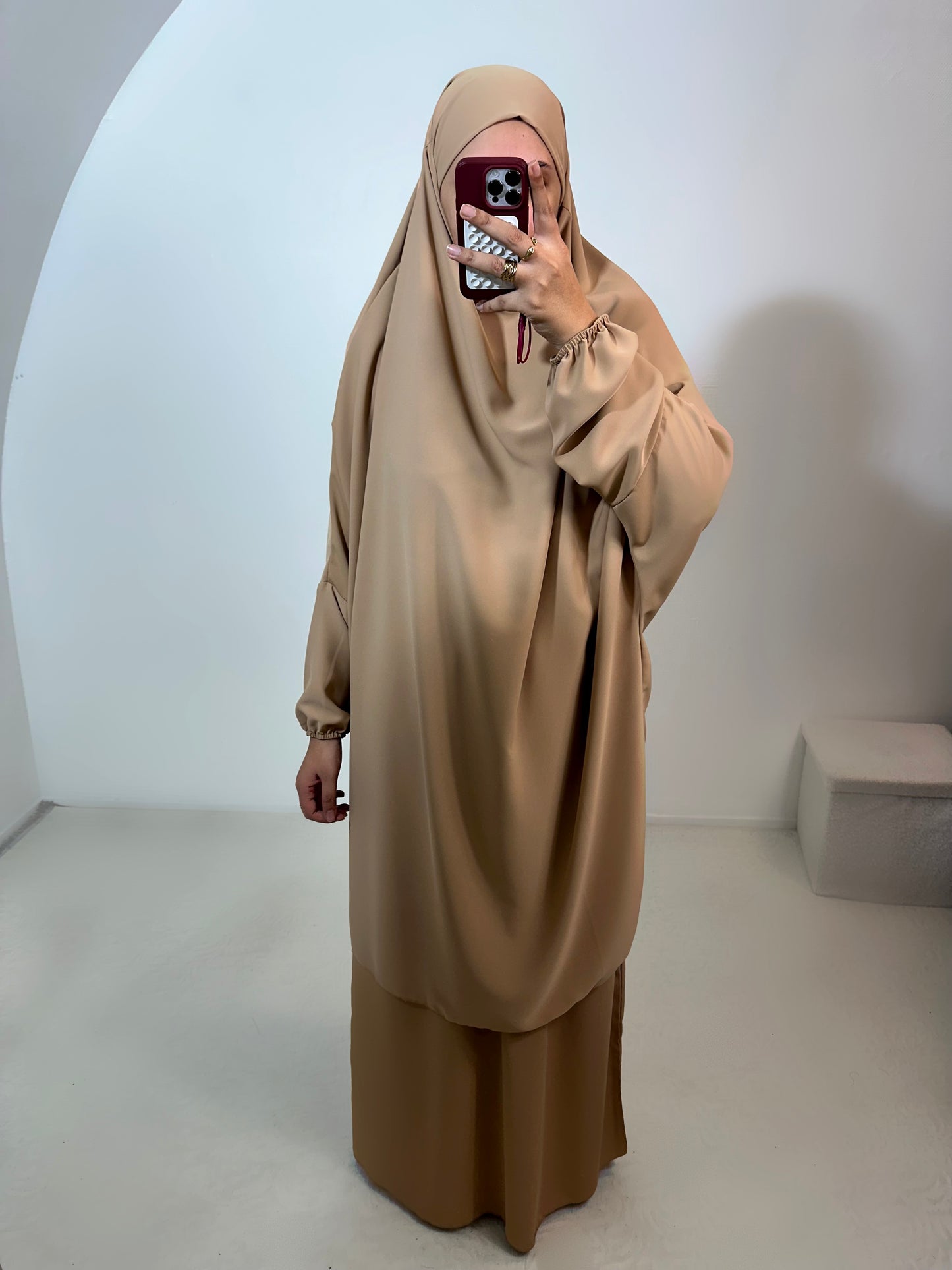 Jilbab 2 pièces Soie de médine