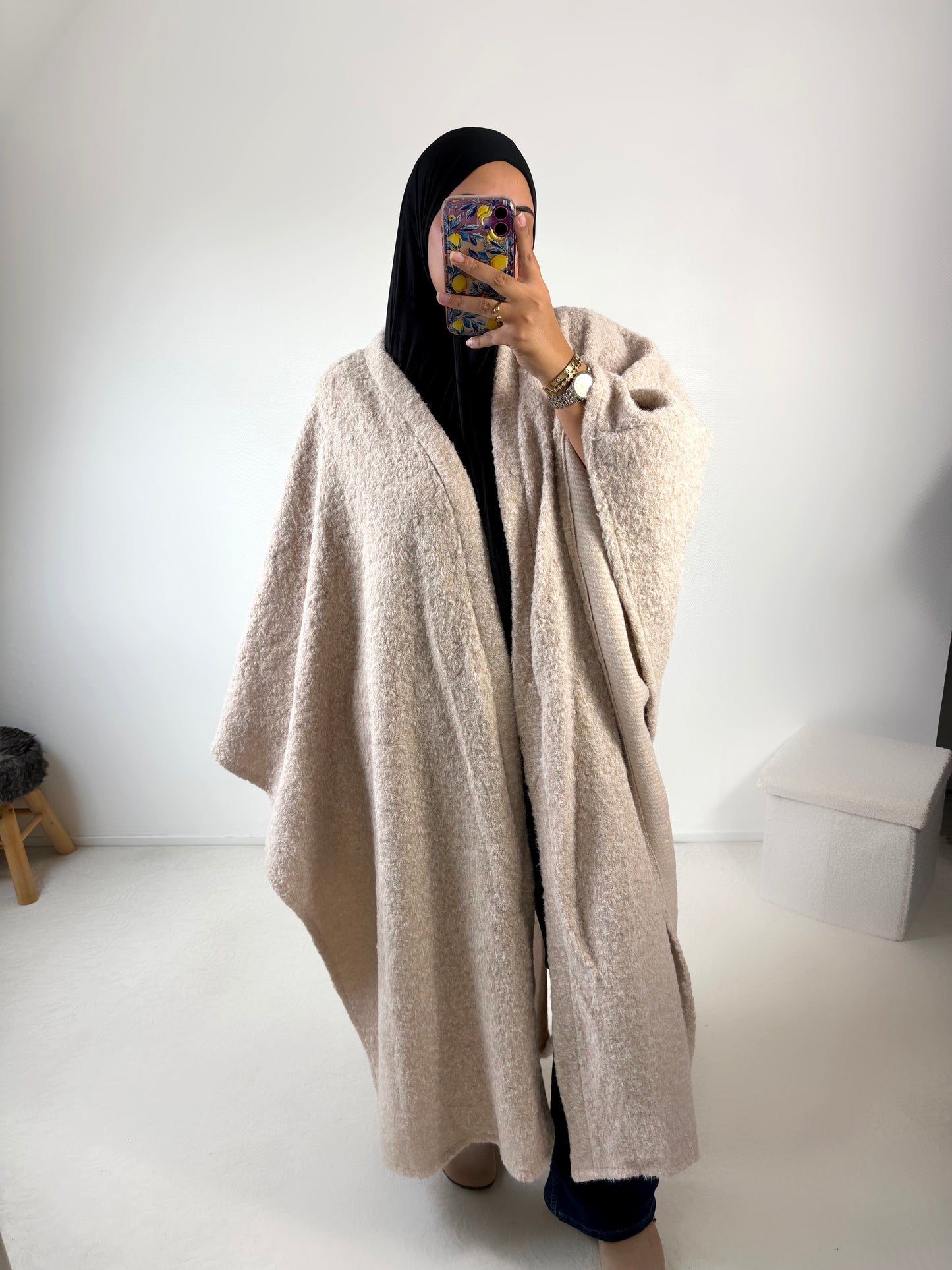 Manteau cape avec ceinture