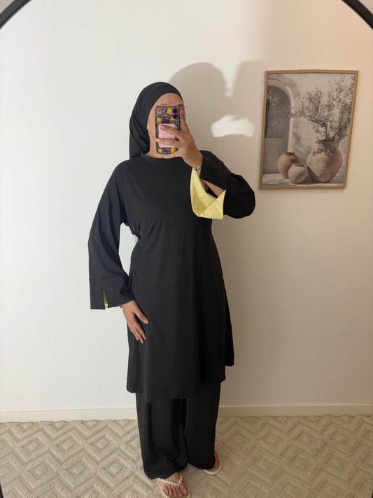 Burkini 3 pièces manches colorées Long