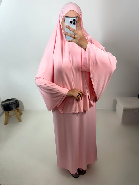 Set de prière en jersey premium de luxe (Abaya + Khimar)