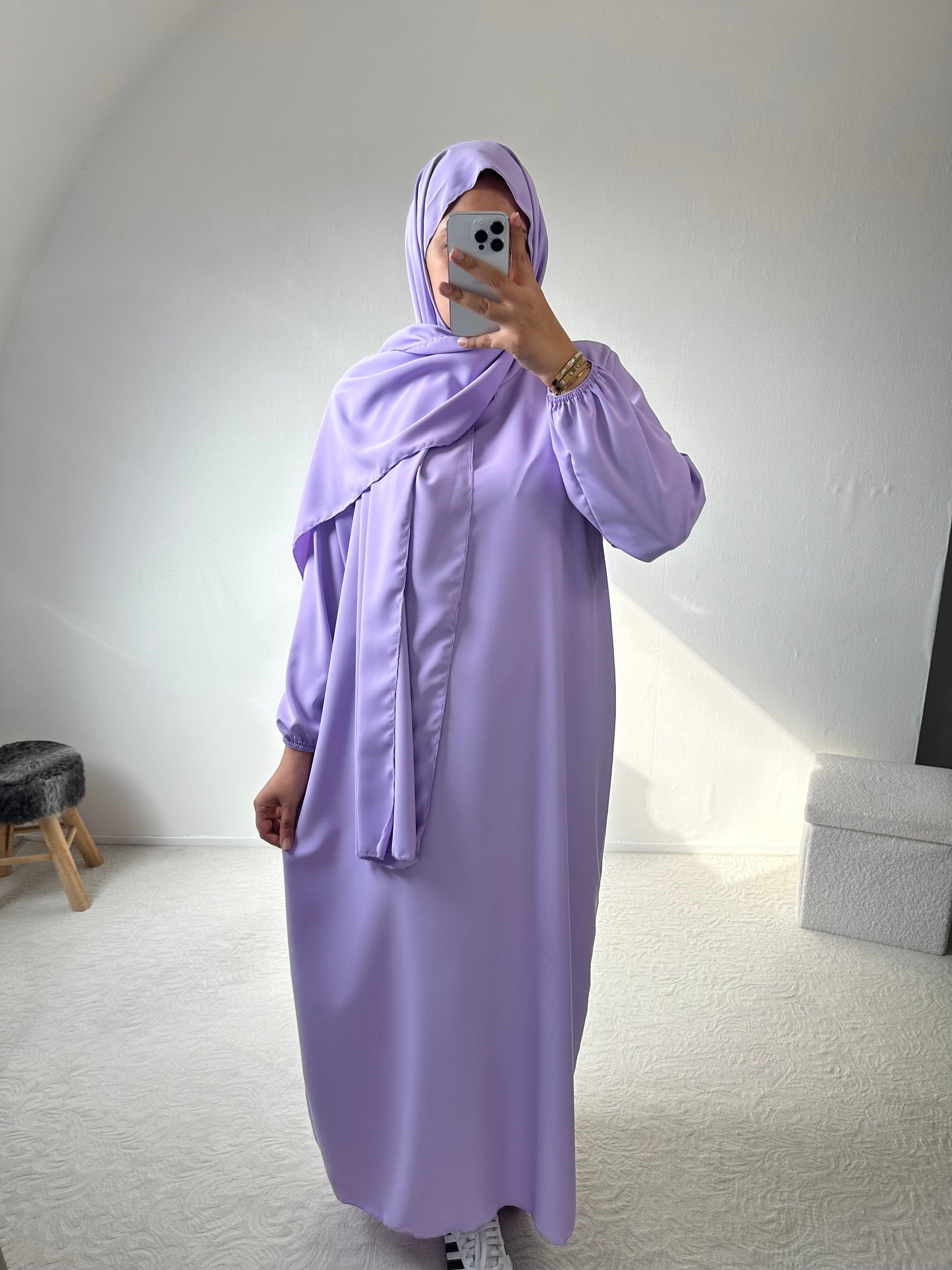 Abaya voile intégré Noura (Soie de  médine)