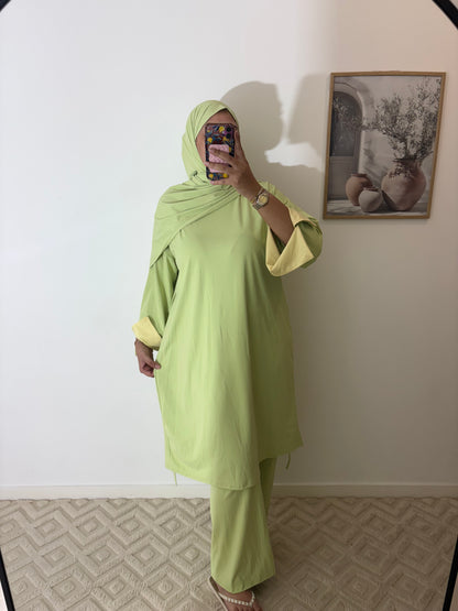 Burkini 3 pièces manches colorées Long