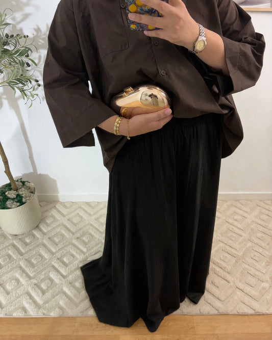 Jupe fluide effet lin