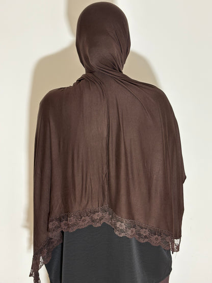 Hijab modal coton dentelle
