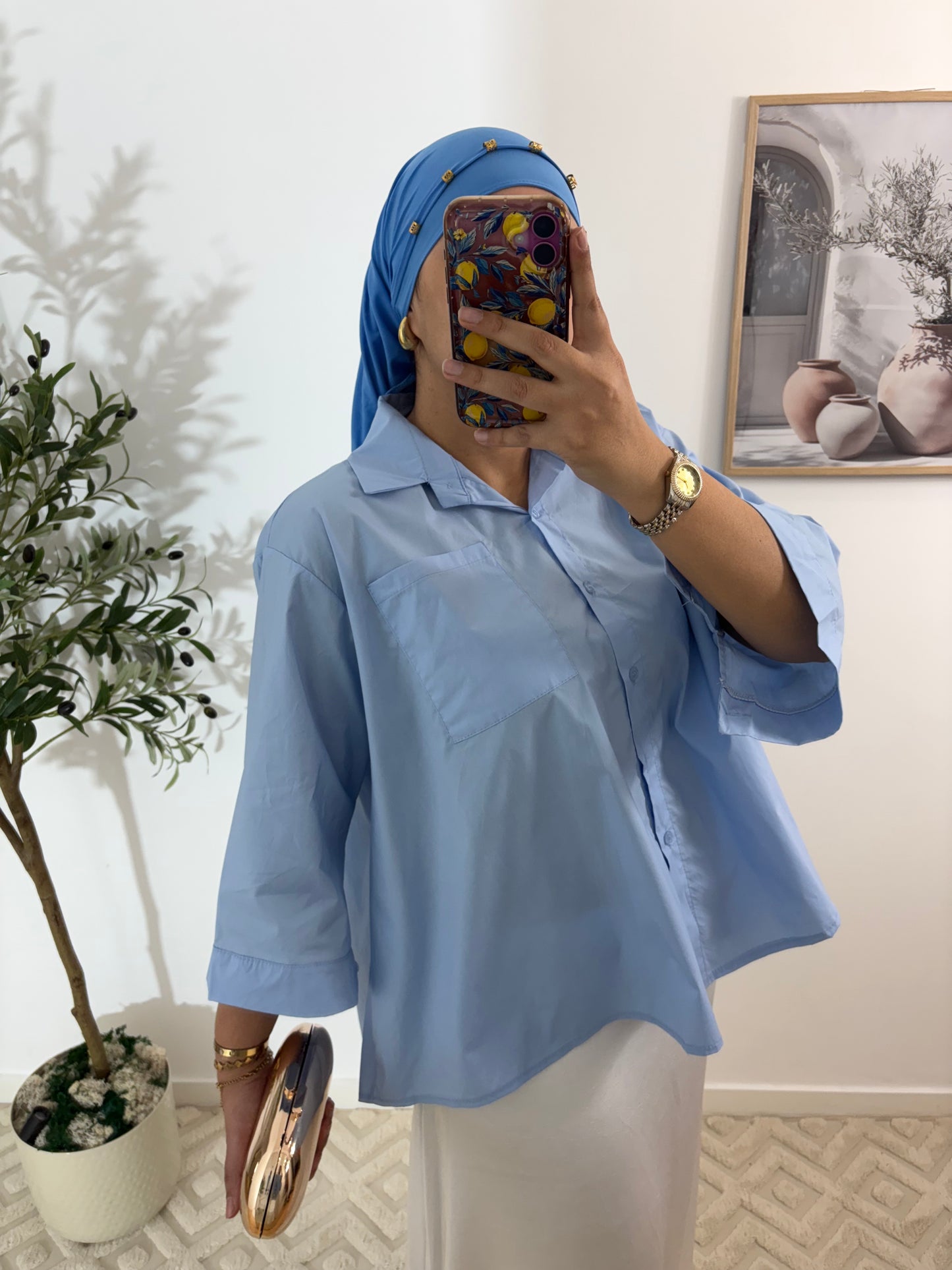 Chemise oversize en popeline