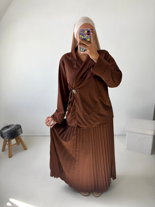 Ensemble haut + jupe accordéon