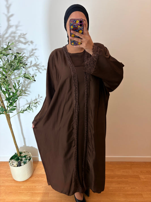 Ensemble sous robe + Kimono dentelle