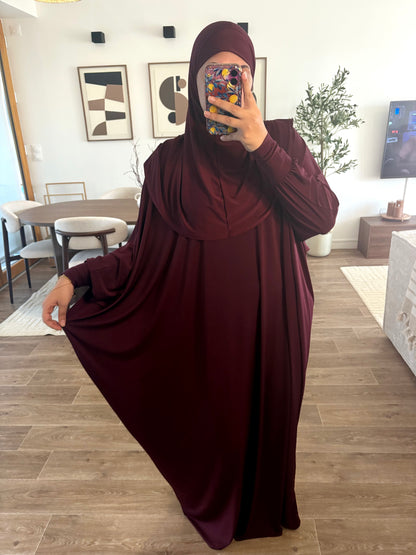Abaya cagoule intégrée (6 couleurs)