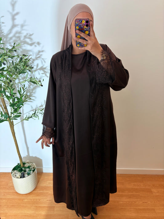 Ensemble sous robe + Kimono dentelle (Qualité premium)