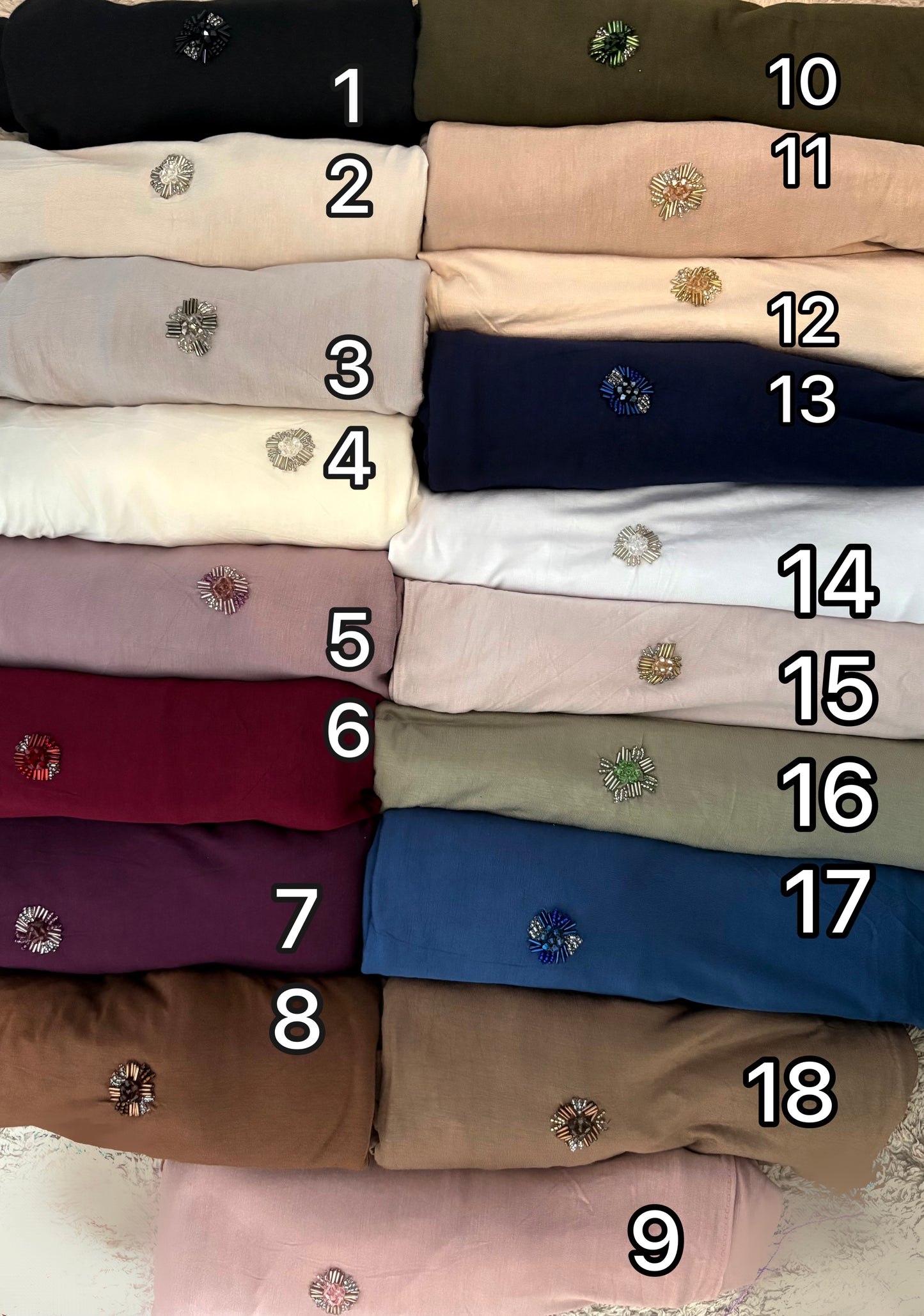 Hijab modal coton avec strass