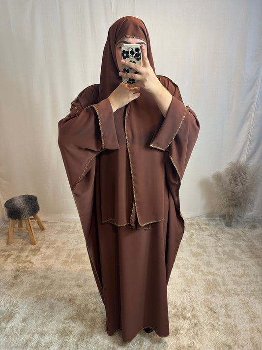 Abaya « Sarah » voile intégré soie de medine