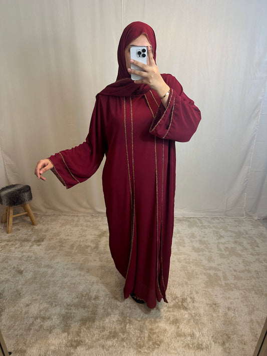 Abaya effet Kimono + foulard "Tesnim"