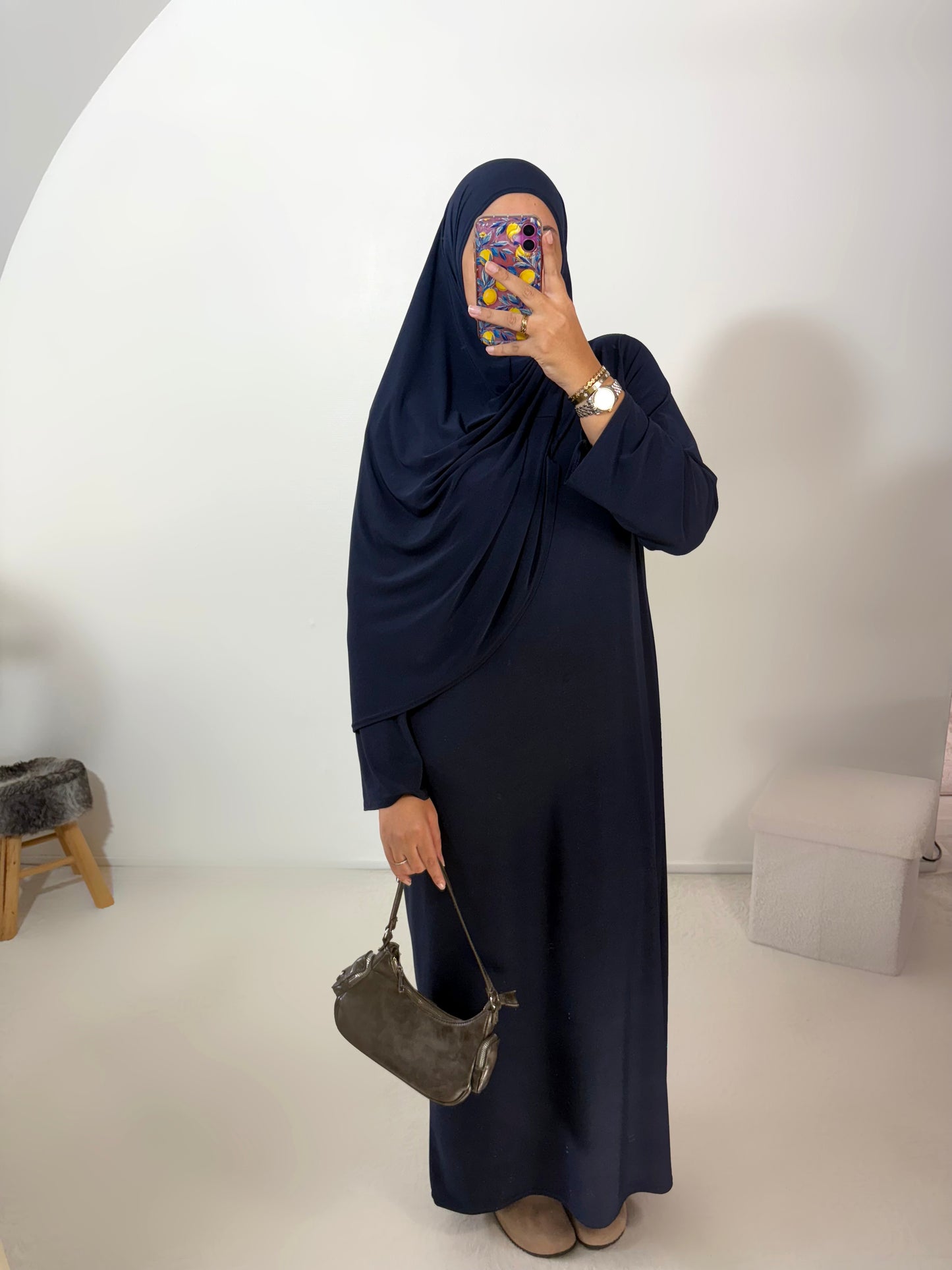 Set en jersey premium de luxe (Abaya + Khimar)