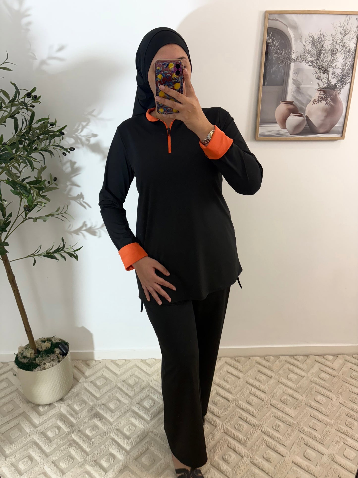 Bukini 3 pièces zip manches colorées (3 couleurs)