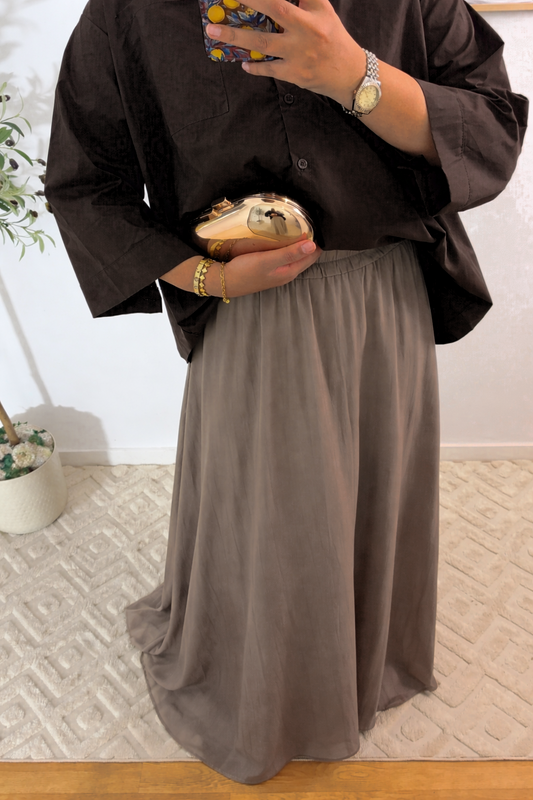 Jupe fluide effet lin