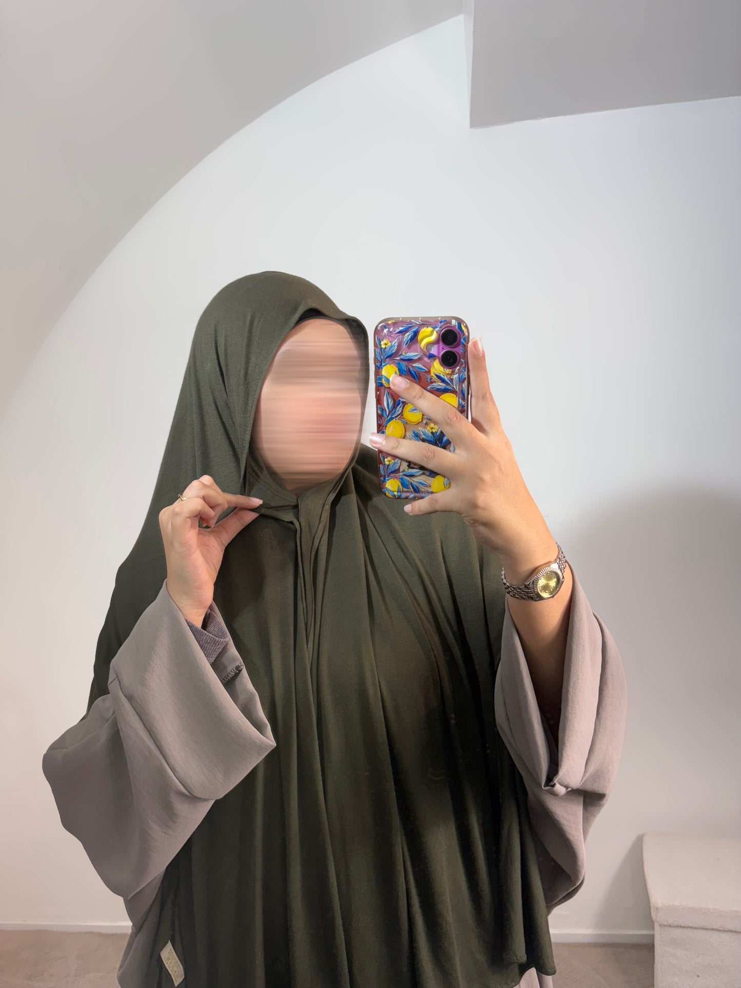 Hijab modal coton AIMANT avec bonnet intégré