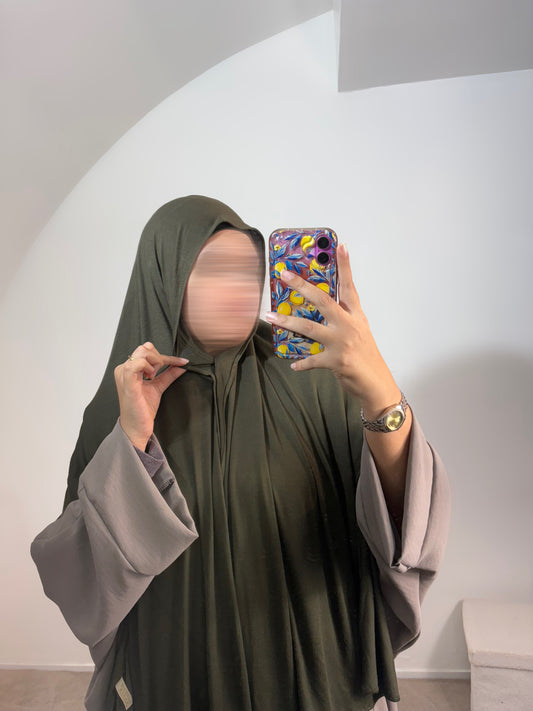 Hijab modal coton AIMANT avec bonnet intégré