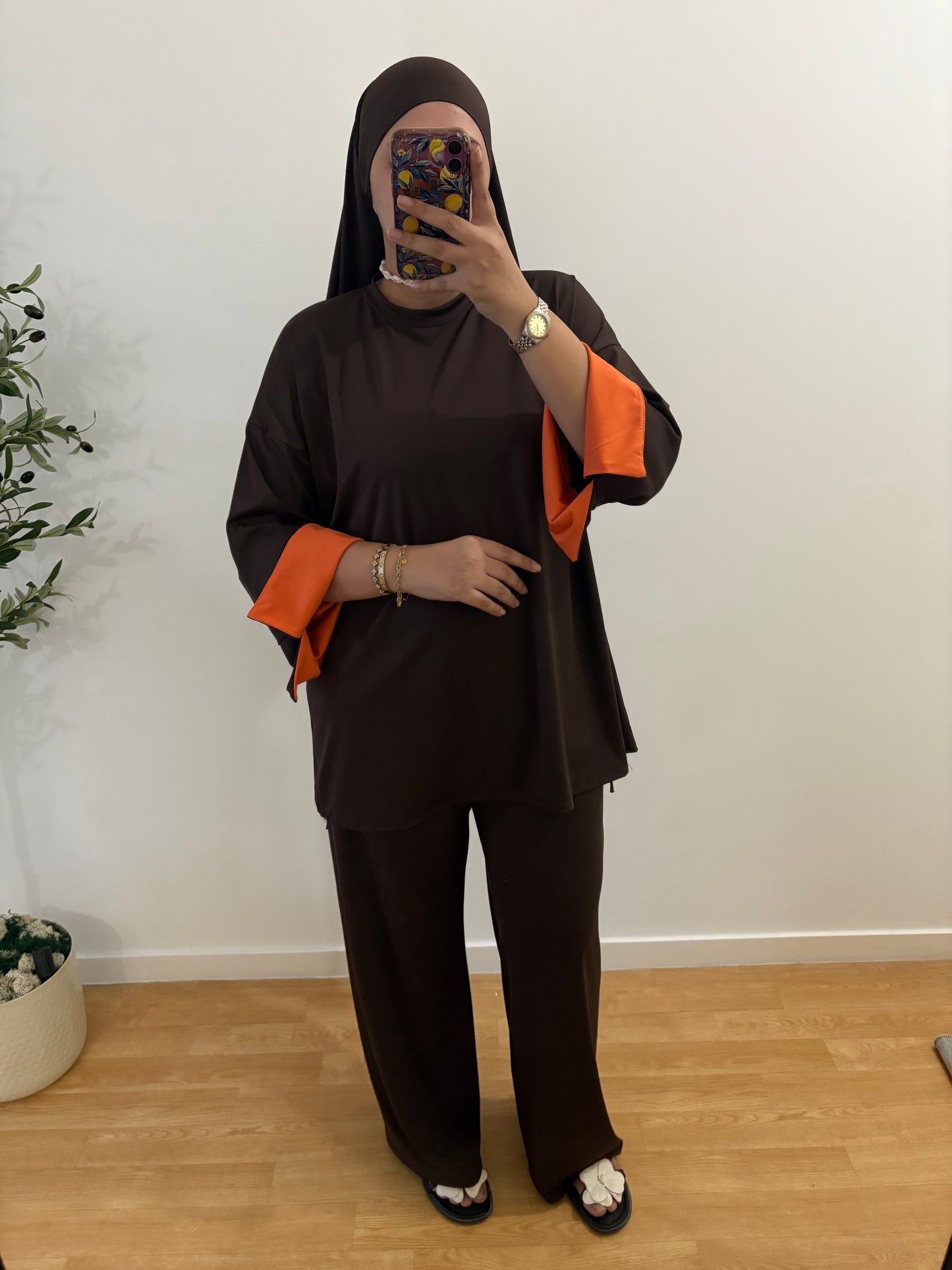 Burkini 3 pièces manches colorées