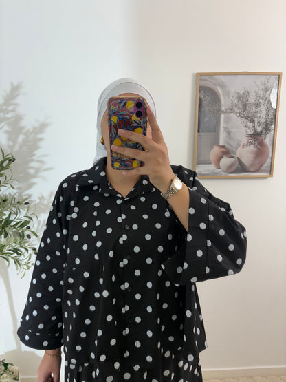 Chemise à pois en popeline