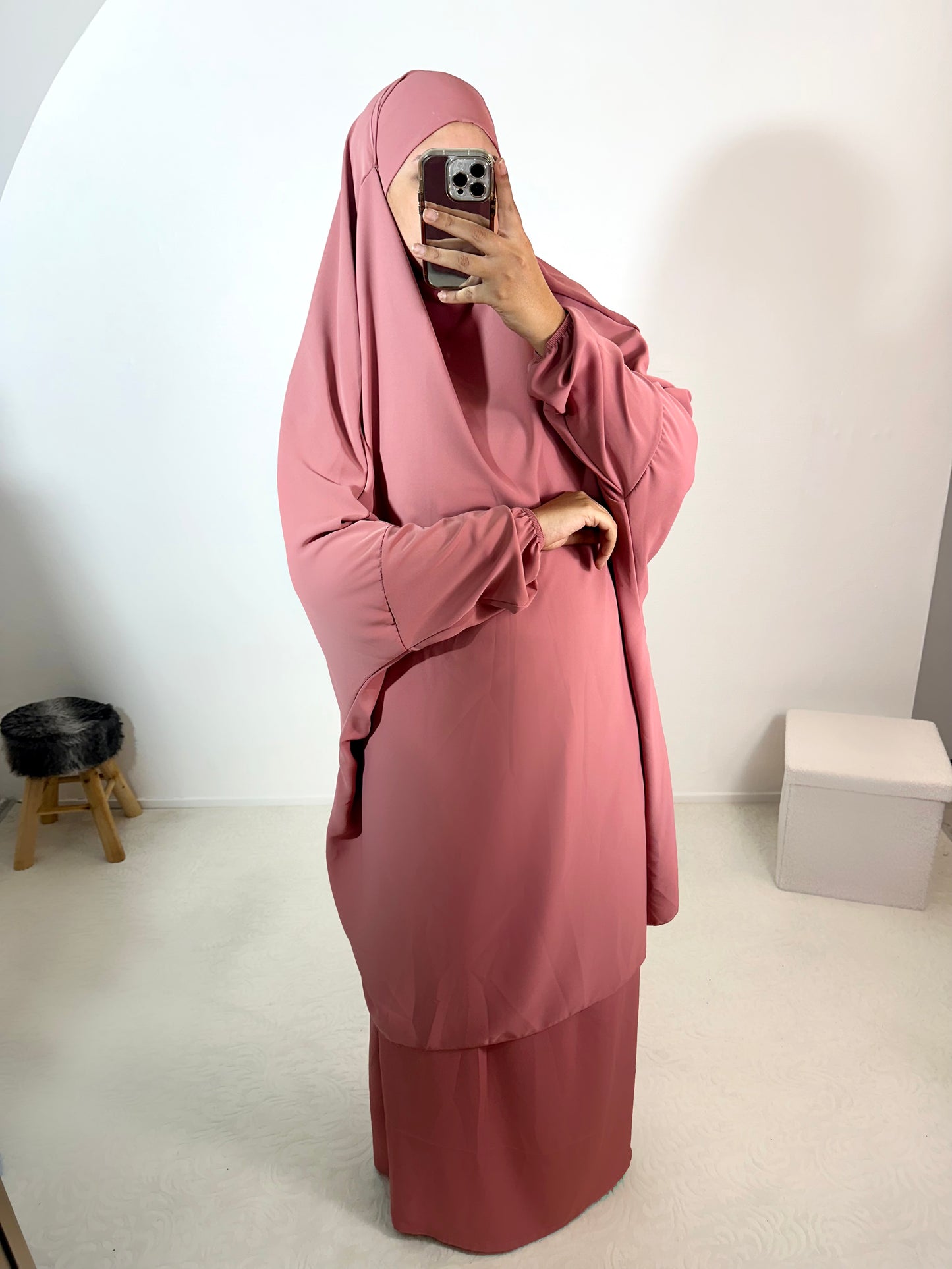 Jilbab 2 pièces Soie de médine