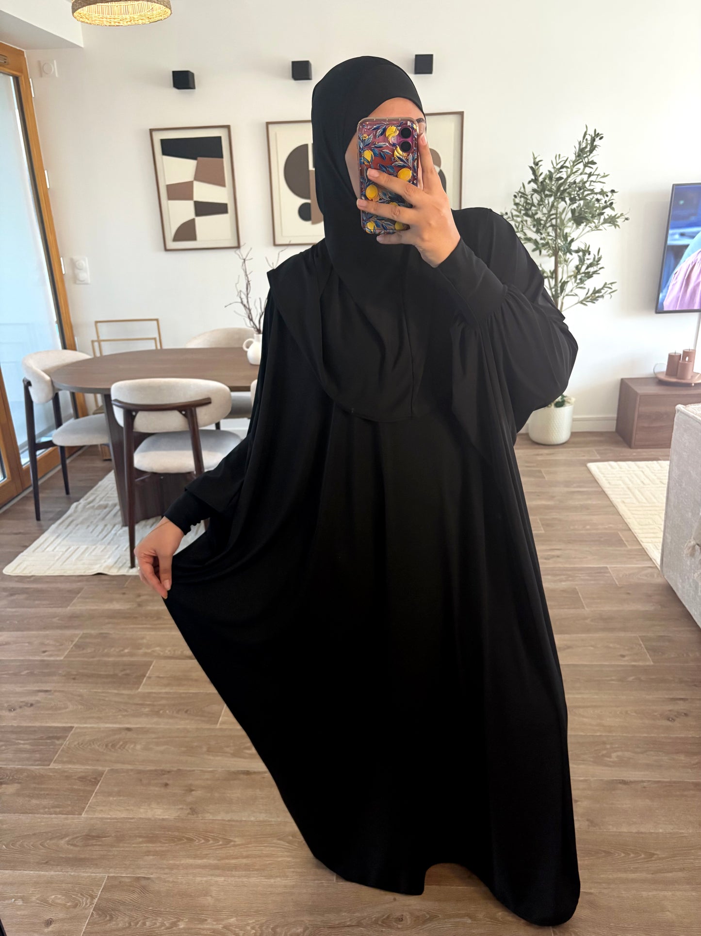 Abaya cagoule intégrée (6 couleurs)