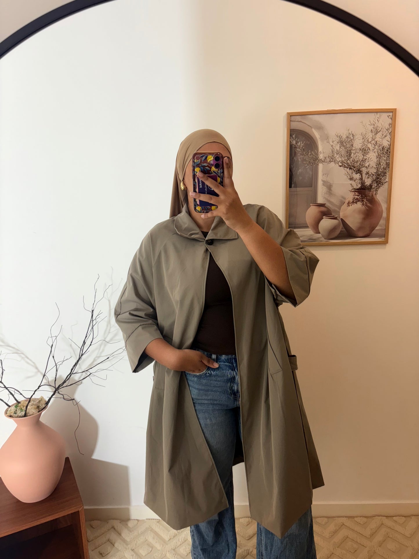 Trench long un bouton