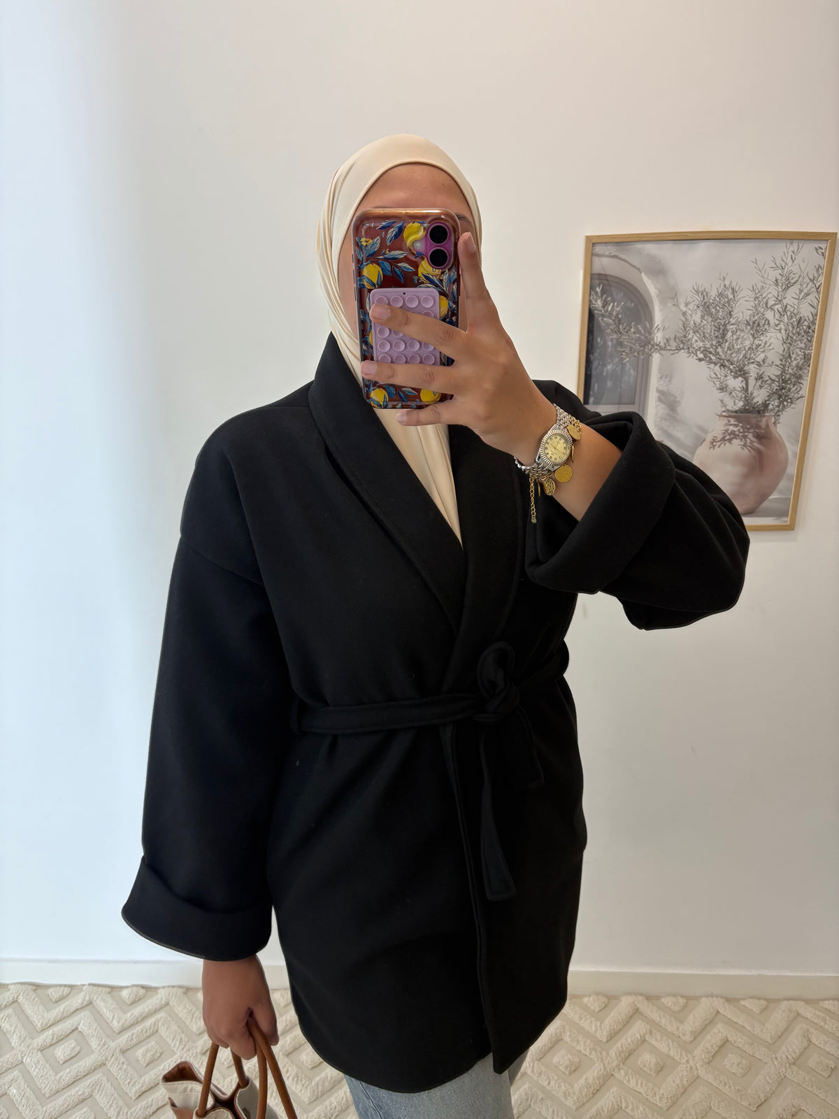 Manteau kimono mi-long