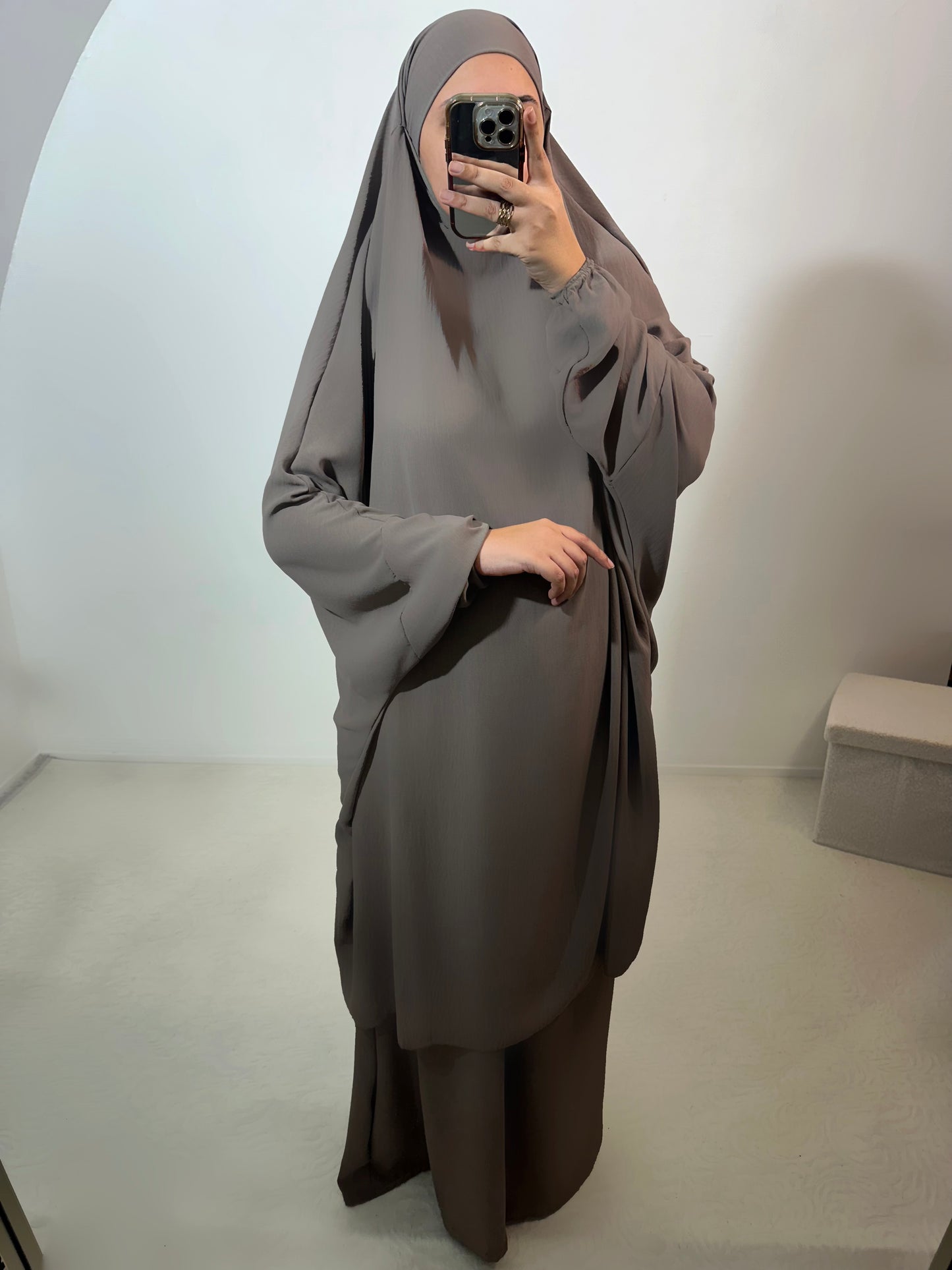 Jilbab 2 pièces Soie de médine